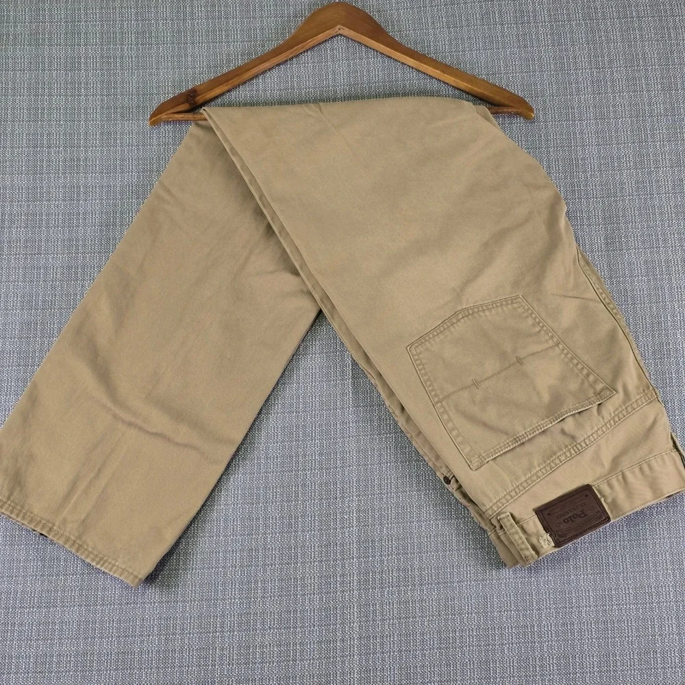 Polo Ralph Lauren 650 Straight Leg Pants Mens 36x34 Sand 5-Pocket Twill Classic